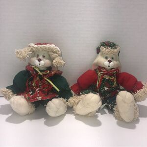 Vintage 1995 House of Lloyd Hip and Hop Sitting Christmas Bunny Pair